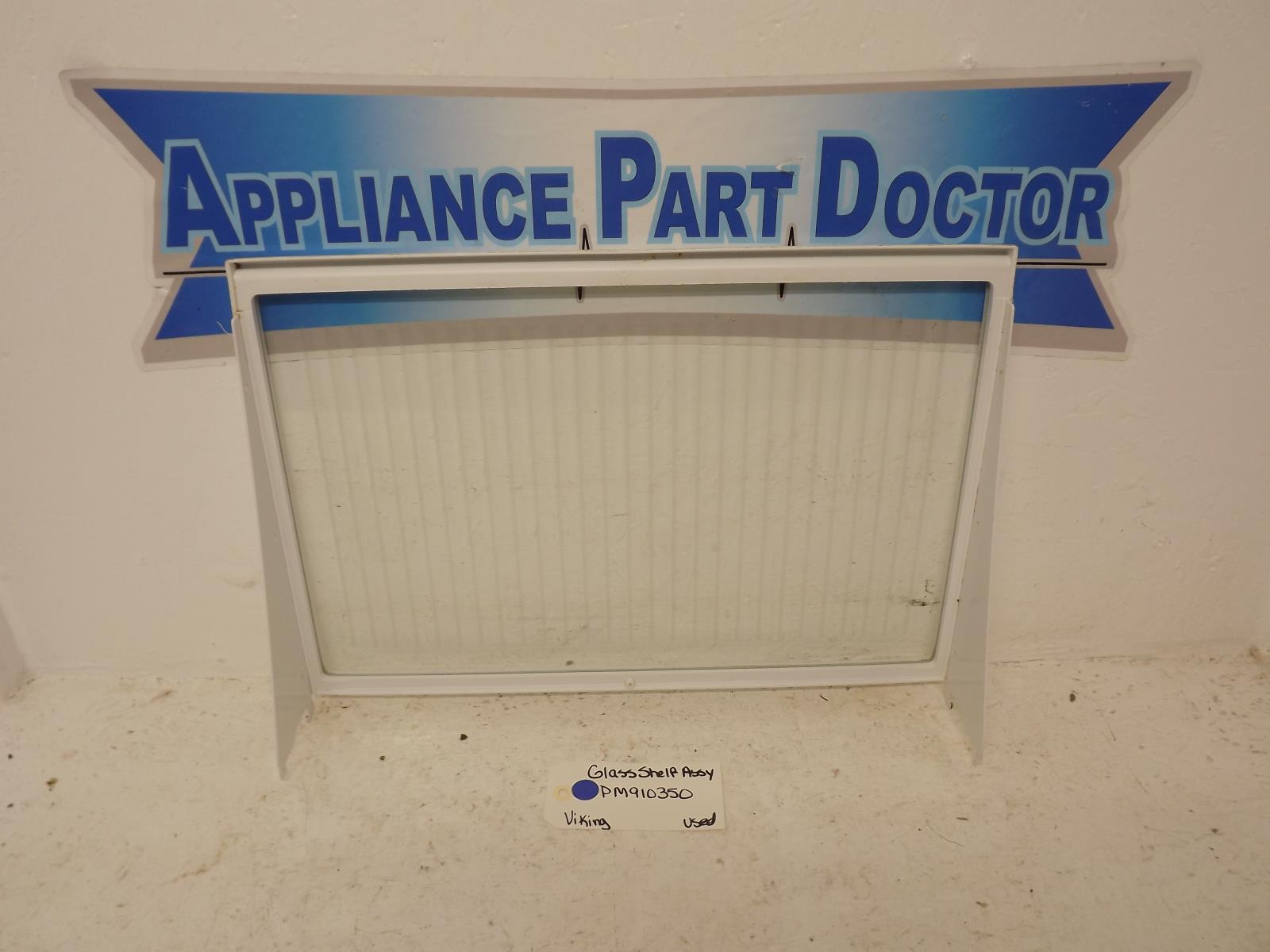 Viking Refrigerator PM910350 Glass Shelf Assy Used Viking Refrigerator PM910350 Glass Shelf Assy Used
